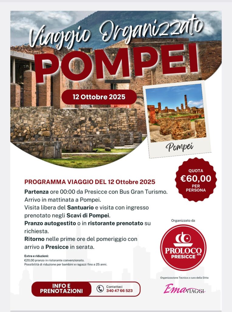 Viaggio organizzato a Pompei